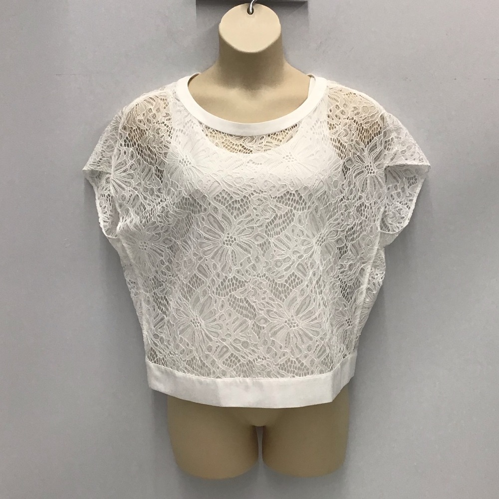 CAbi Daisy Lace white top style #5342